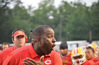 CCHS head football coach Leroy Ryals during a football game on Aug. 26, 2011