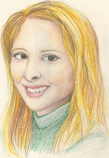 A rendering of Eve Carson drawn shortly following her death. Drawing by Emily Silva.