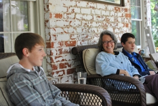 In addition to her many responsibilities, Allison Wright makes sure she saves time for her two sons, Clarke Central High School freshmen School Wright (left) and Lucas Wright (right).