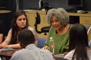 Local high school students were able to attend A Conversation with Charlayne Hunter-Gault on March 28 at the University of Georgia's Grady College of Journalism and Mass Communications, where she discussed her experiences while writing her newest book. Photo by Carlo Nasisse.