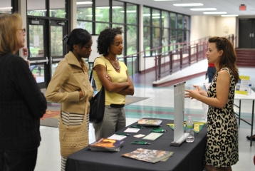 Representatives from local colleges attended college night. Photo by Porter McLeod.