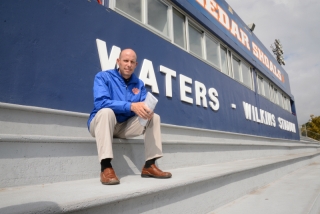 New Cedar Shoals High School head football coach Chris Davis puts a greater focus on his player's lives off of the football field. Photo by Porter McLeod.