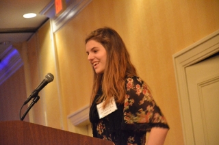 Junior Chloe Hargrave delivers a speech at this past weekend's SIPA convention. Photo by Carlo Nassise.